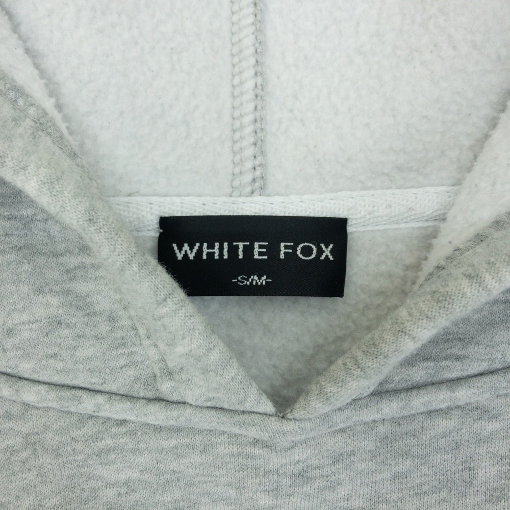 White Fox Hoodie Womens S/M Gray Vol 3 Graphic Pullover Oversized Streetwear - Picture 3 of 14